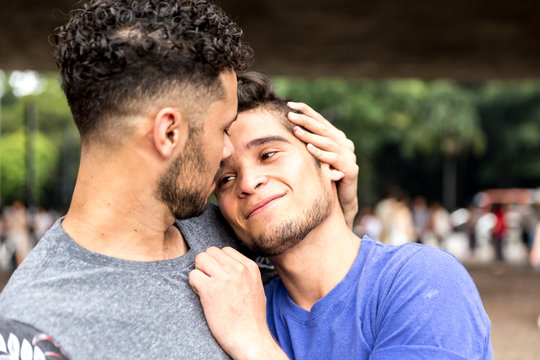 Friends/ Gay Couple Looking Each Other - Affection Moment 