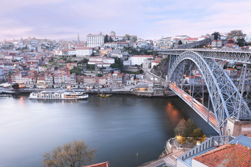 Dom luis bridge and Douro river, Portugal.