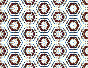 Bright seamless vector of snowflakes with contrasting elements