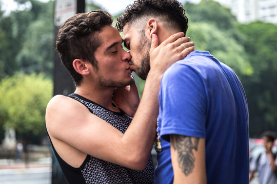 Gay Couple Kissing