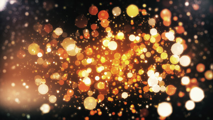 Falling golden particles 3d illustration background