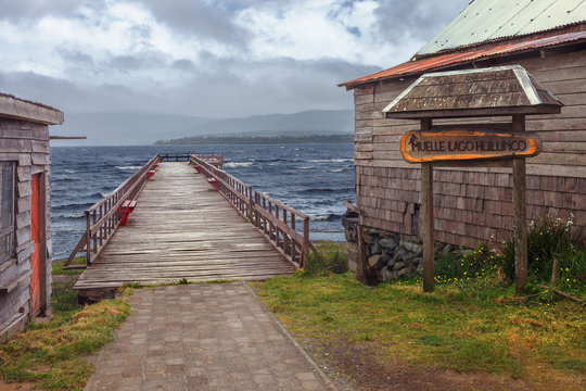 Pier over Huillinco lake, Chonchi, southern Chile