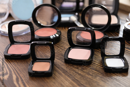 Decorative Cosmetics Of Professional Makeup Artist On Dressing