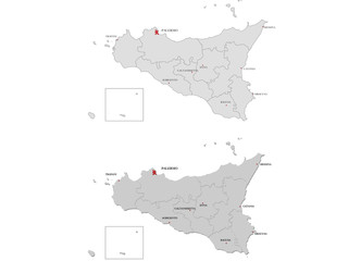 Obraz premium Sicily map