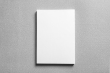 Blank sheet of paper on light background. Mock up for design