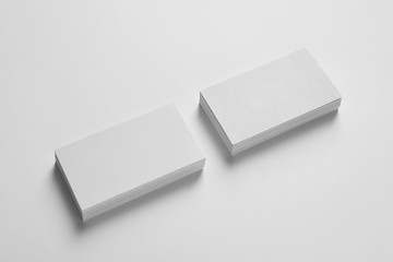 Mock up of business cards on white background