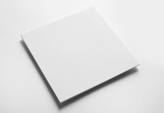 Stacked sheets of paper on white background. Mock up for design