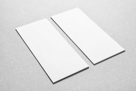Blank cards on light background. Mock up for design