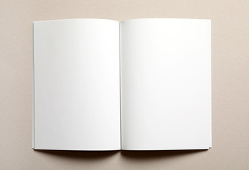 Brochure with blank pages on light background. Mock up for design