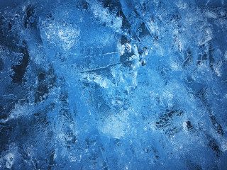 Blue ice. Abstract ice texture.