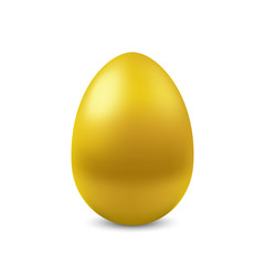 Vector realistic golden egg isolated. Easter egg on white background. Holiday decoration for easter holiday. 3D illustration