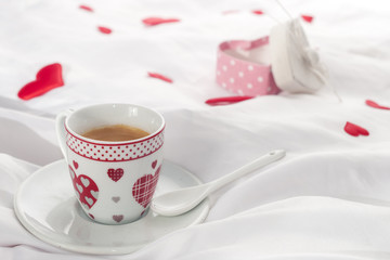 Valentine's day breakfast table