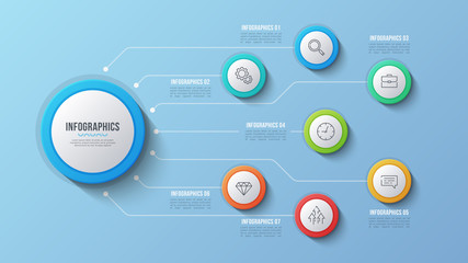 Vector 7 options infographic design, structure chart, presentation template.
