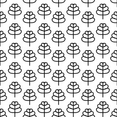 Seamless decorative pattern with linear style leaves.