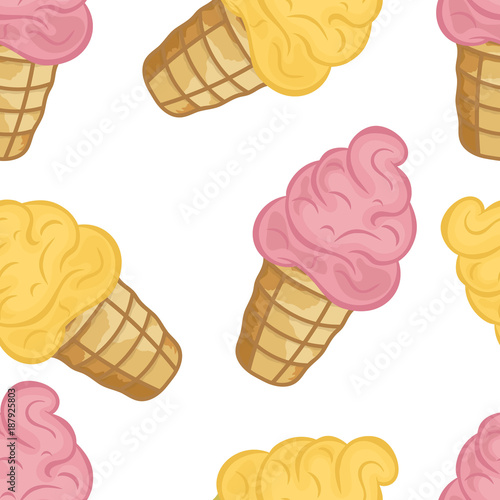 Color Waffle Cone Ice Cream Cone Template