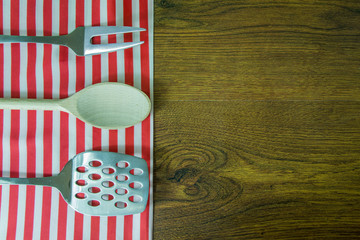 Kitchen utensils on table