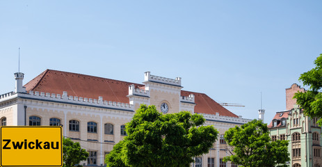 Zwickau Rathaus Schild
