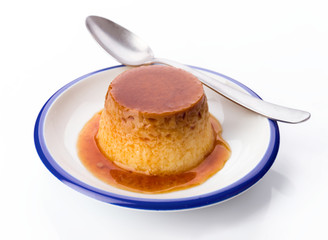 homemade egg flan on dish