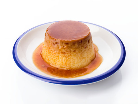 homemade egg flan on dish