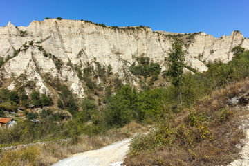 Panorama with Old houses in town of Melnik, Blagoevgrad region, Bulgaria