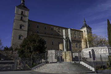 Main facade of the alcazar of Toledo. Spain