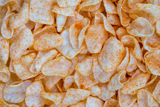 Potato crisps chips paprika knows in Poland as prazynki.