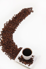 Coffee cup with beans