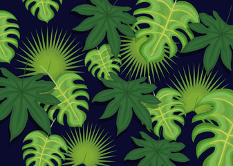 seamless pattern tropical leaves background