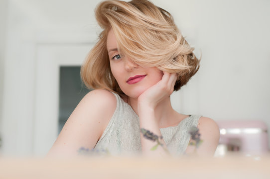 portrait of a blonde girl