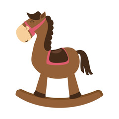 cute horse toy isolated icon