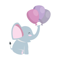cute little elephant with balloons air