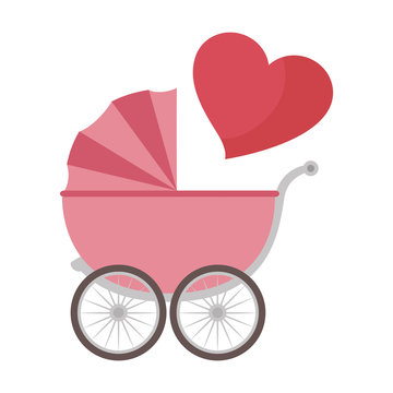 cute baby cart with heart