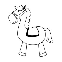cute horse toy isolated icon