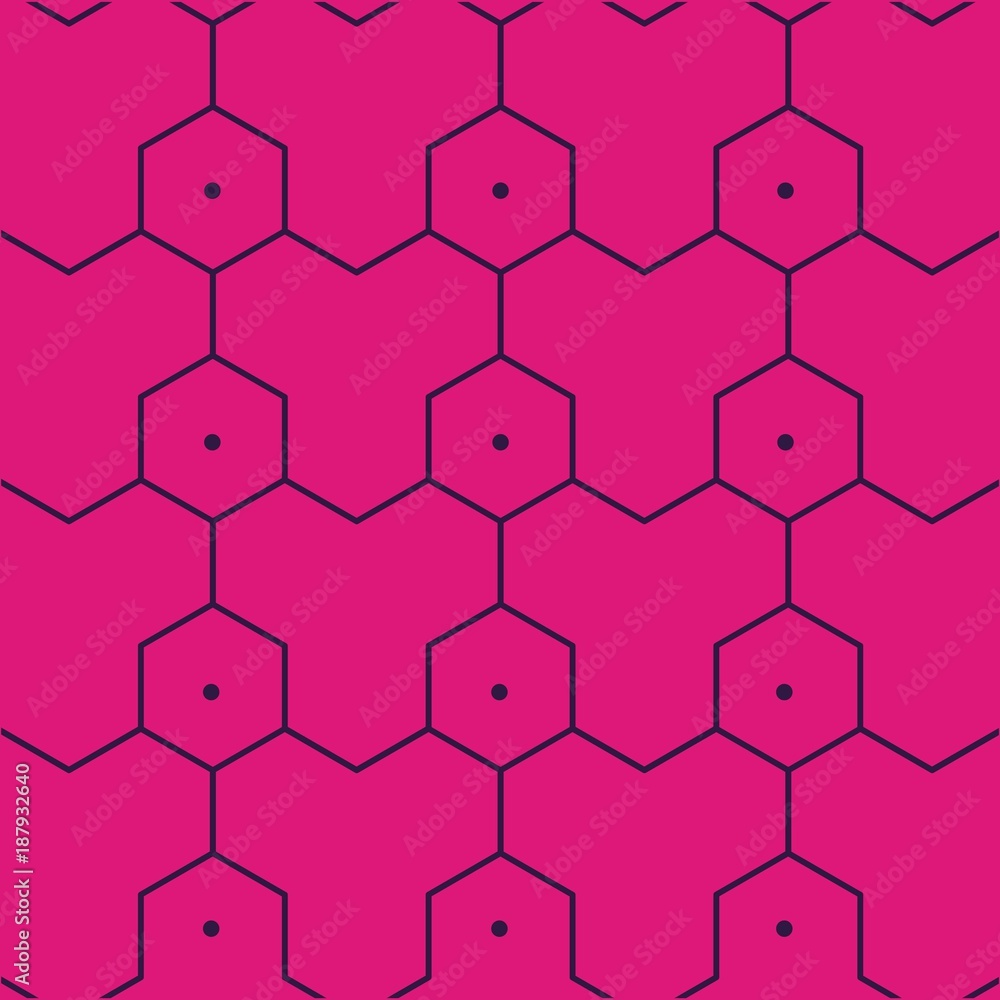 Canvas Prints pink and black geometric seamless pattern design