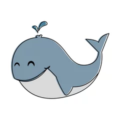 Crédence de cuisine en verre imprimé Baleine cute little whale icon