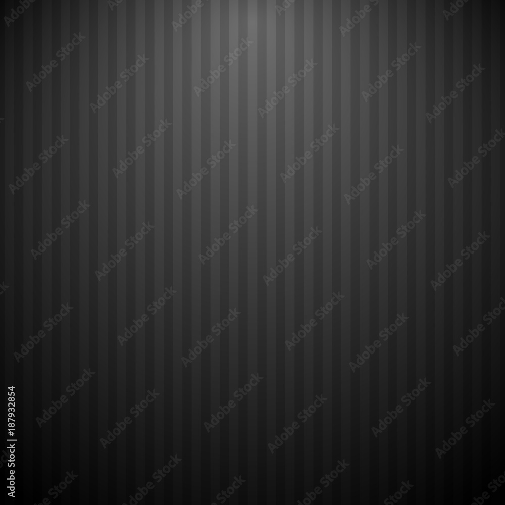 Poster black vector background with vertical stripes. dark texture with lighting.
