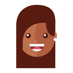 young woman happy avatar character vector illustration design