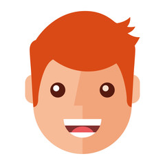 young man happy avatar character vector illustration design