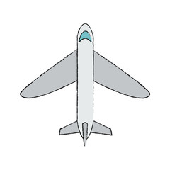 Airplane jet topview icon vector illustration graphic design