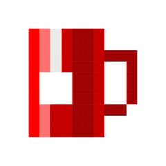 Obraz premium pixel cup of coffee tea cartoon retro game style