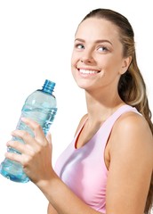 Portrait of a Woman Drinking Water