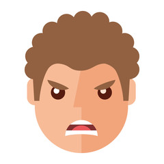 angry young man avatar character vector illustration design