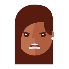 angry young woman avatar character vector illustration design