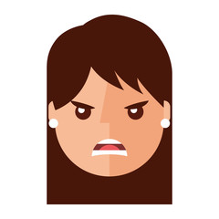 angry young woman avatar character vector illustration design