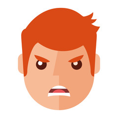 angry young man avatar character vector illustration design