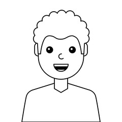 young man happy avatar character vector illustration design