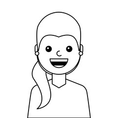 young woman happy avatar character vector illustration design