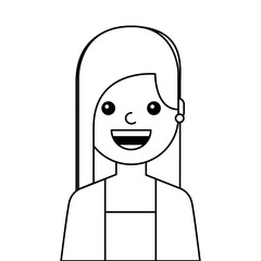 young woman happy avatar character vector illustration design