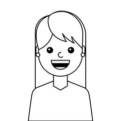 young woman happy avatar character vector illustration design