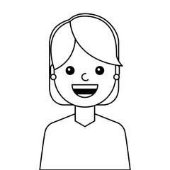 young woman happy avatar character vector illustration design